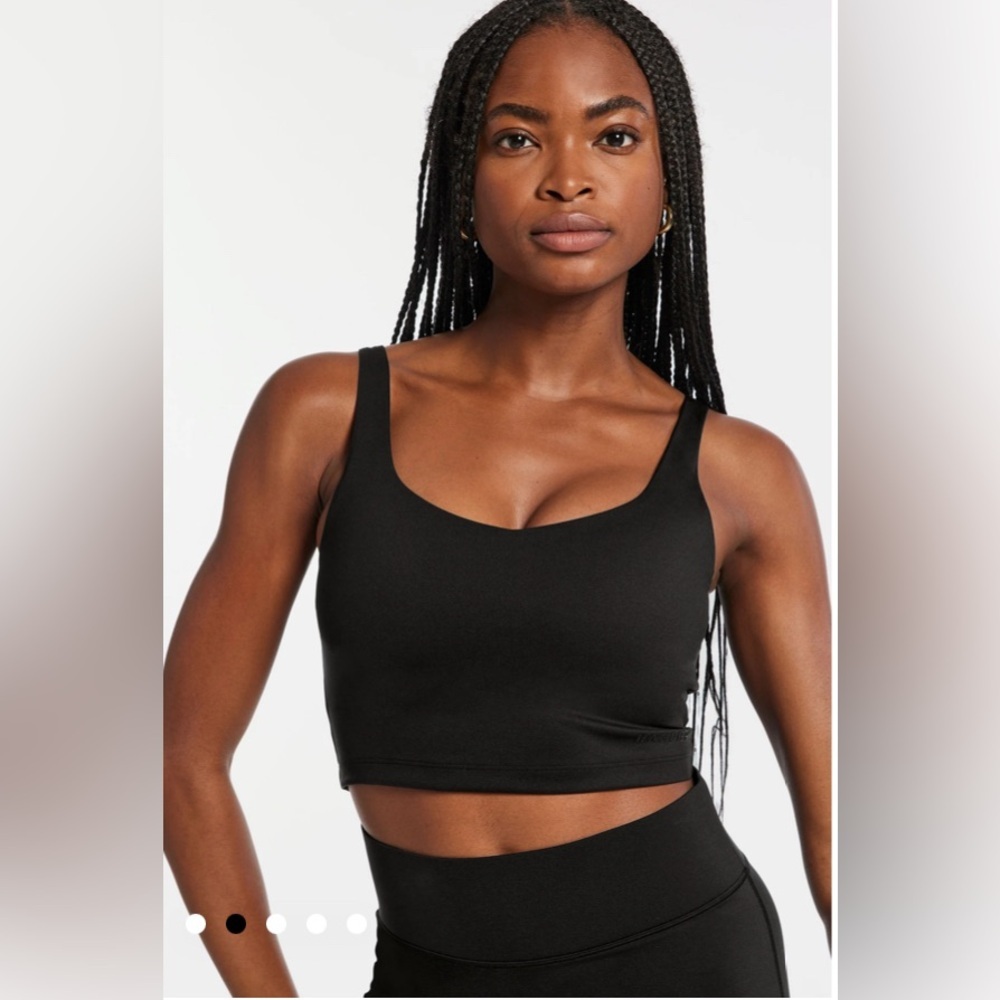 Nwt Bandier V-Neck Tempo Crop Bra In Black Size Small — image 5 of 8